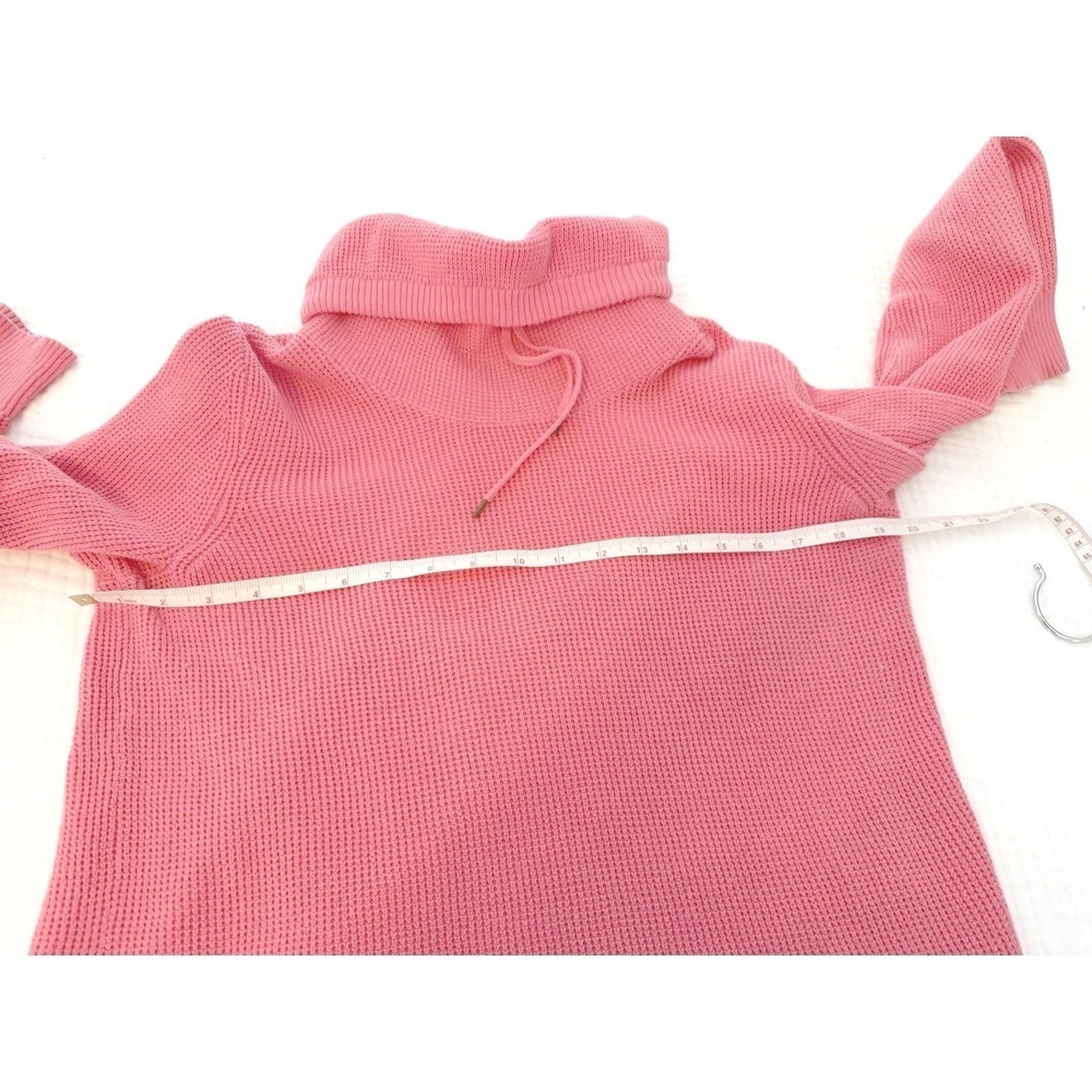Lauren‎ Ralph Lauren Hot Pink Cotton Waffle Knit  Drawstring Sweater Mens M - Picture 6 of 6